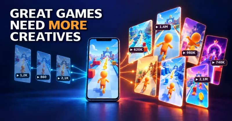 Great games need more creatives: one gameplay recording turned into many ad creatives